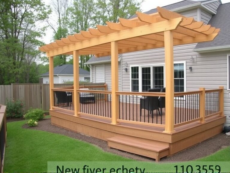 composite deck with pergola