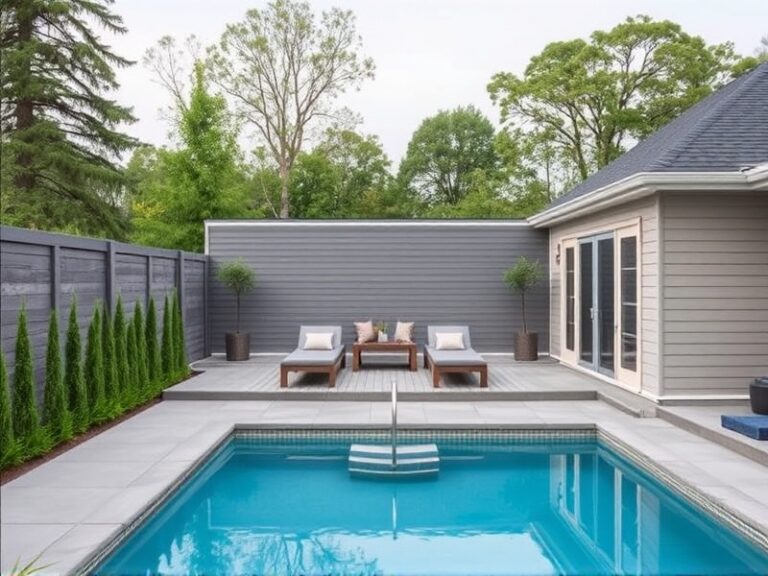 Grey Pool Deck Ideas for Modern Backyards