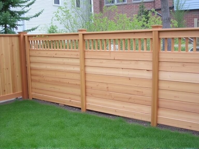 horizontal deck board fence