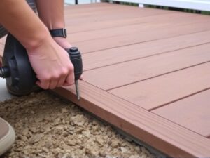 screwing composite decking down