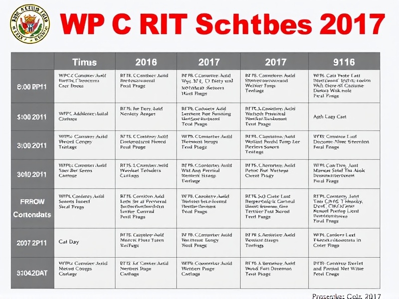 wpc rtr schedule 2017